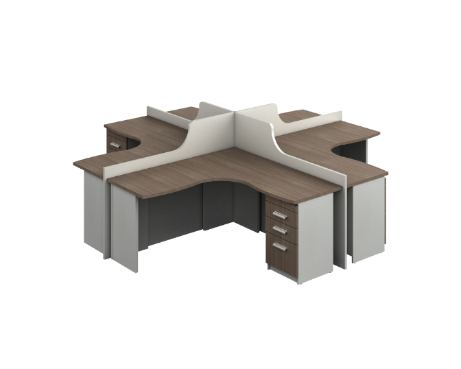 4 User station 120 x 120 x 44&quot; Prime