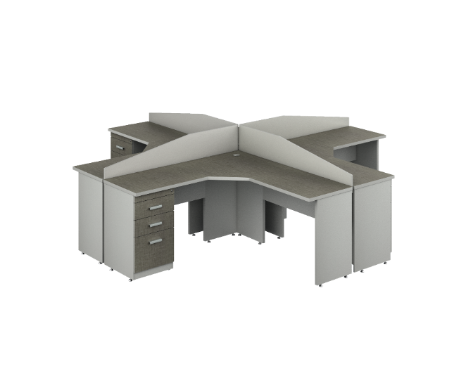 4-User station 119.5 x 119.5 x 41&quot; Kenza
