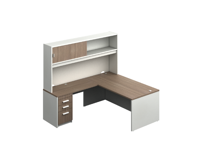 L-group with hutch 82.5 x 72 x 72&quot; Prime
