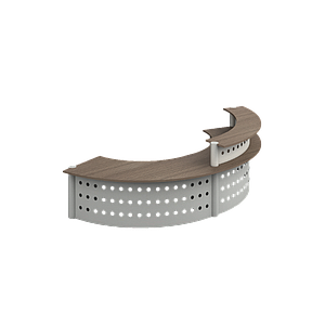Modulo Recepcion Curva Doble Cubierta Superior Sencilla 376 x 165 x 110 cm Prime