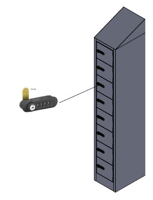 LOCKER ESP 8 PUERTAS C/COPETE 26.5X37X169.7 WARM GRAY C/CERRADURA DE COMBINACION